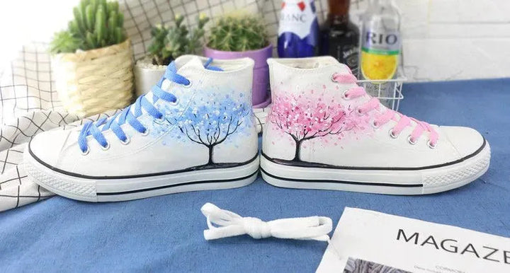 Levoire | Chaussures en toile à talons peintes à la main Mandarinsouris Bleu