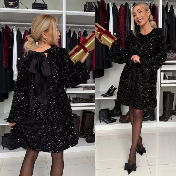 Levoire | Robe Satinée Luxueuse Avec Plissés En Velours Noir
