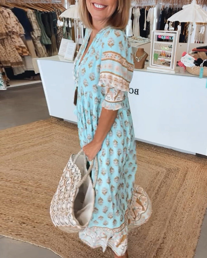 Levoire | Robe Maxi Bohémienne À Volants Pour Femmes