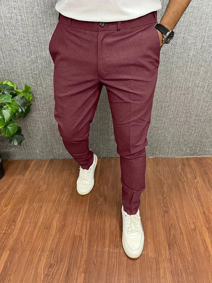 Levoire | Pantalon De Costume Semi-Formel Bourgogne