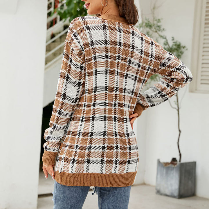 Levoire | Femmes Décontracté Vintage Carreaux Gilet Femmes Long