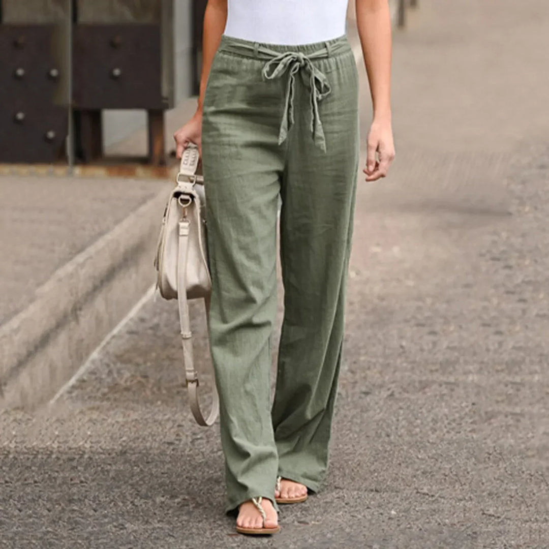 Levoire | Pantalons Légers Décontractés Avec Taille Élastique Vert
