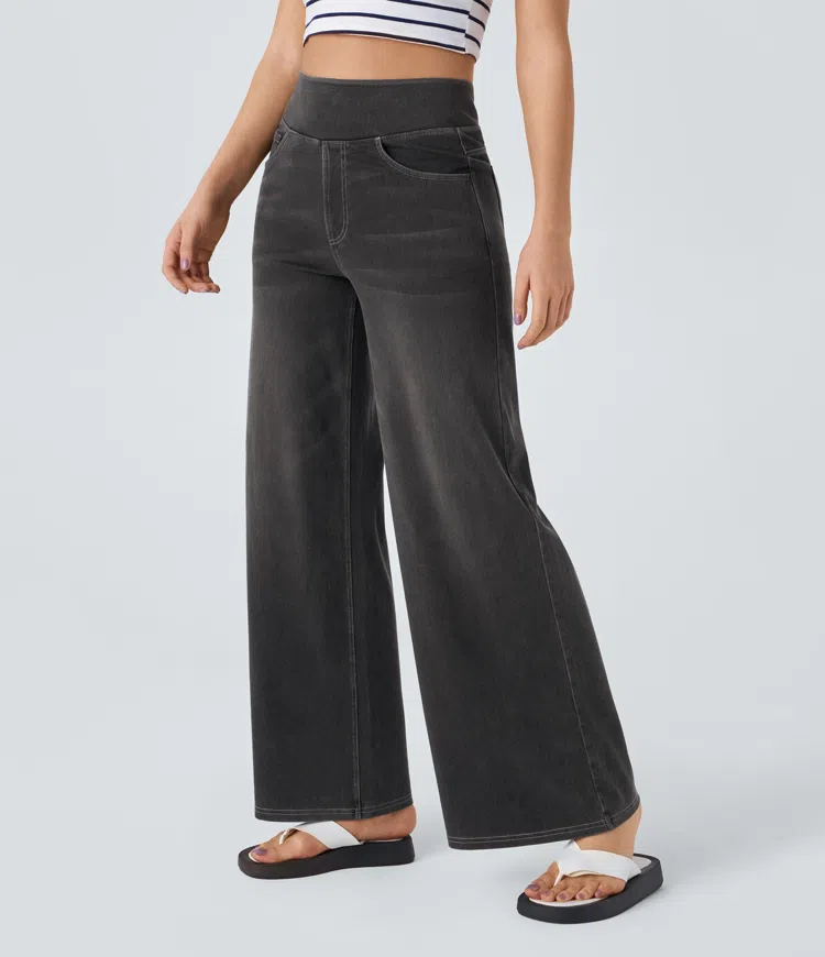 Levoire | Jeans Taille Haute Gris foncé