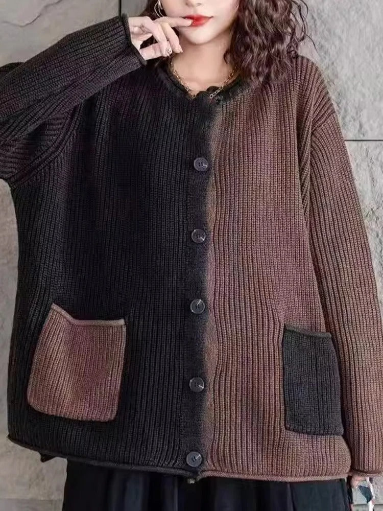 Levoire | Veste En Tricot Oversize Avec Dégradé Noir Une taille