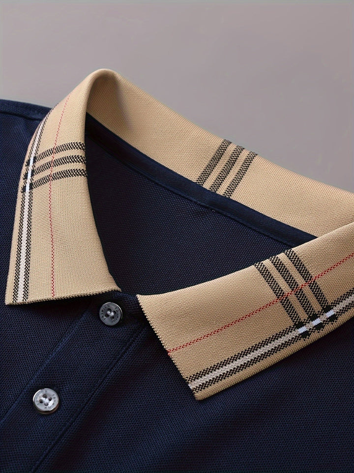 Levoire | Bleu/Noir À Carreaux Chemise Polo Homme