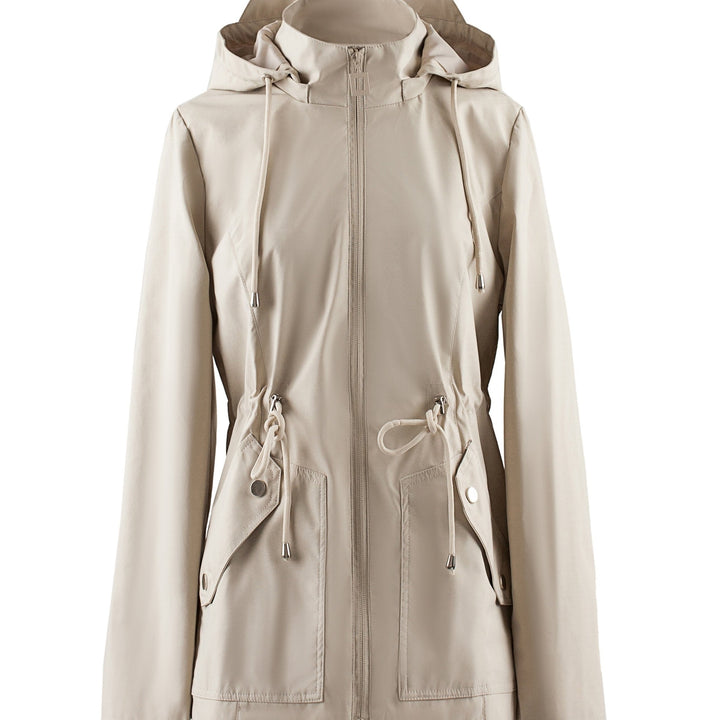 Levoire | Veste Imperméable À Taille Haute Pour Le Printemps / L'Automne Avec Capuche