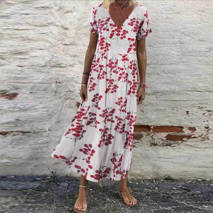 Levoire | Robe Fleurie Avec Une Ambiance Estivale Blanc