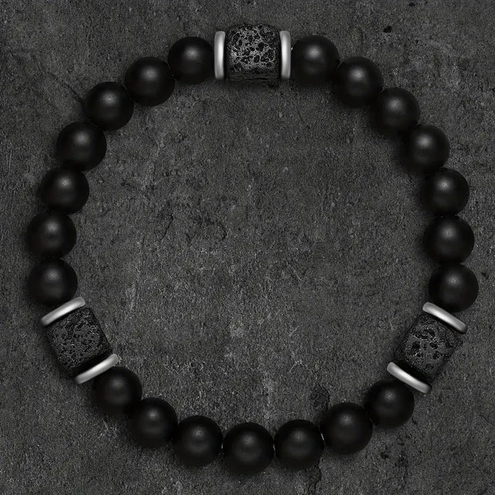 Levoire | Bracelet en Onyx Mat avec Perles Naturelles et Style Sophistiqué pour Tous