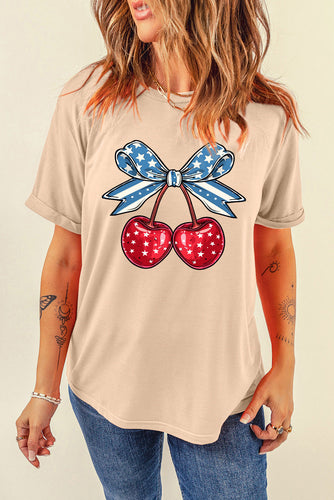 Levoire | Cerise Graphique Col Rond Manches Courtes T-shirt