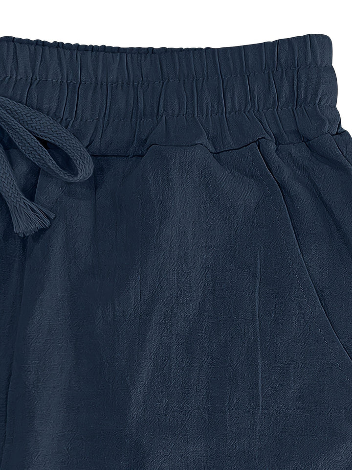 Levoire | Loisirs Coton Lin Pantalons Couleur Unie
