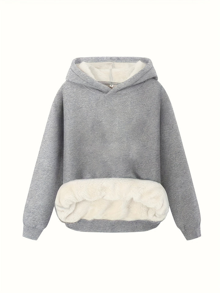 Levoire | Sweater À Capuche Unie Pour Femmes Avec Doublure En Polaire Gris clair
