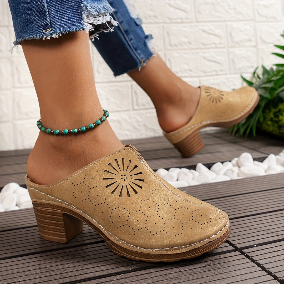 Levoire | Clogs Femme Avec Ouverture Fleurie Et Semelle Douce