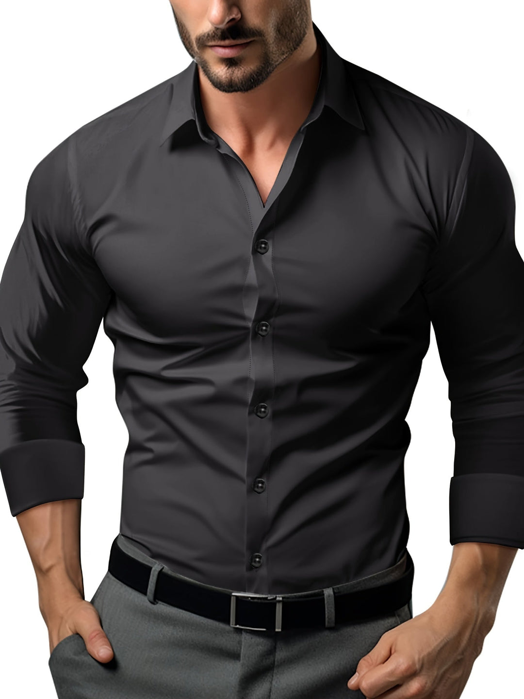 Levoire | T-Shirt Slim Fit Pour Hommes Conçu Dans Une Seule Couleur Noir