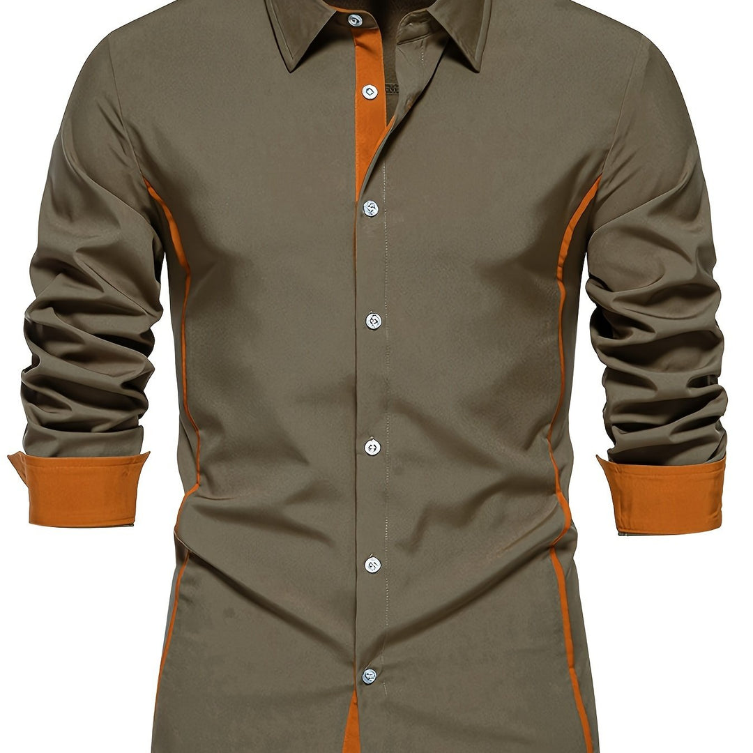 Levoire | Chemise Élégante Pour Hommes Avec Des Obstacles De Couleur Olive vert 1