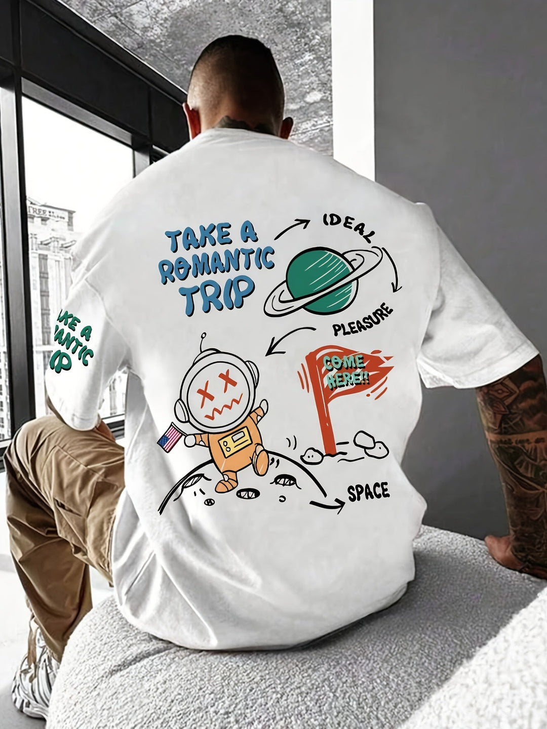 Levoire | T-Shirt Homme Avec Motif D'Astronaute Blanc