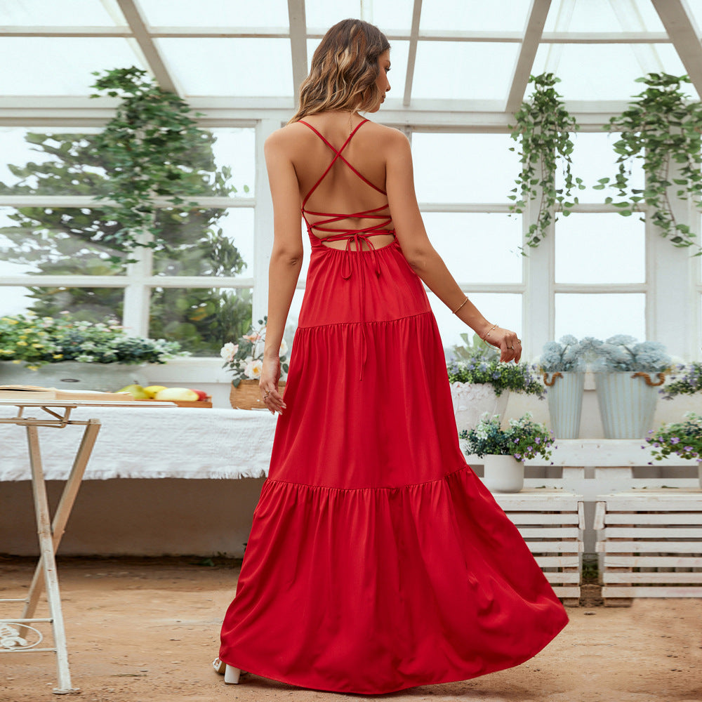 Levoire | Robe longue avec ceinture et dos nu