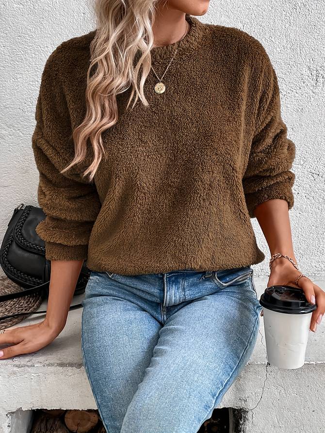 Levoire | Pull Teddy Marron foncé