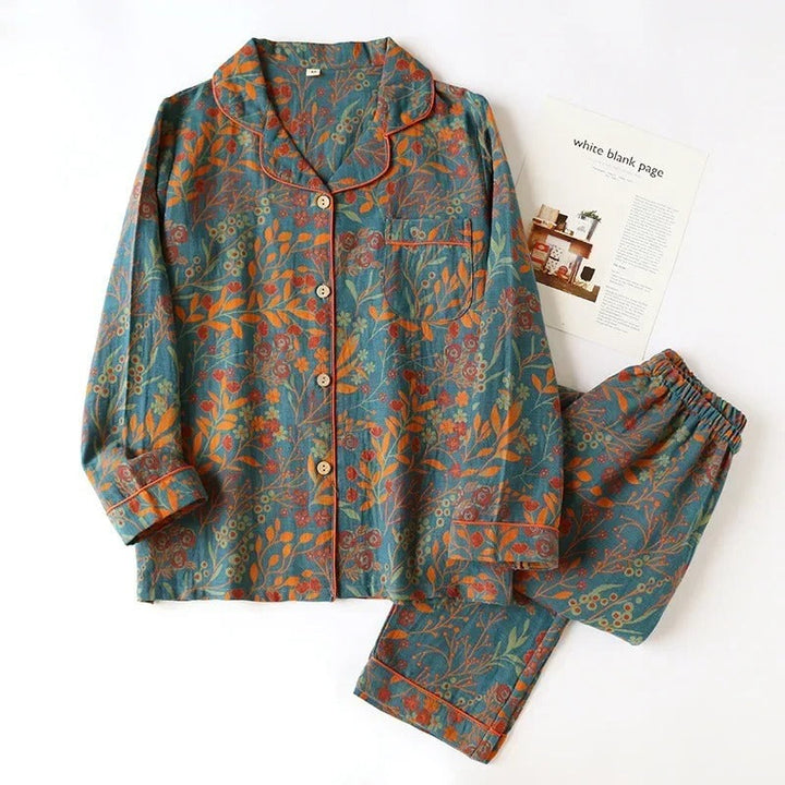Levoire | Ensemble De Pyjama À Motif Floral Bleu