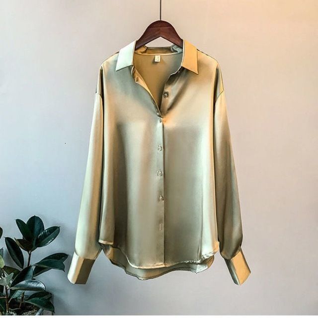 Levoire | Chemisier satiné pour femmes Vert Olive