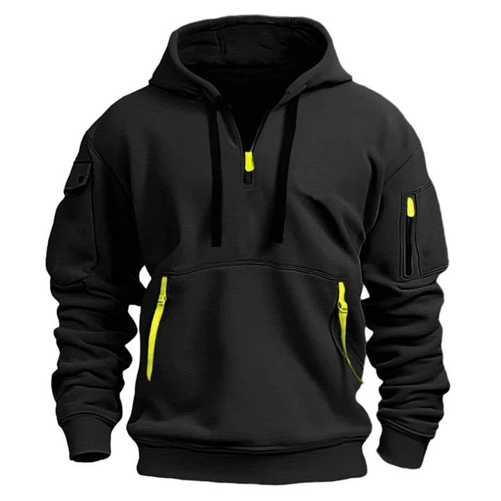 Levoire | Sweat à capuche à fermeture éclair semi-ouverte Noir