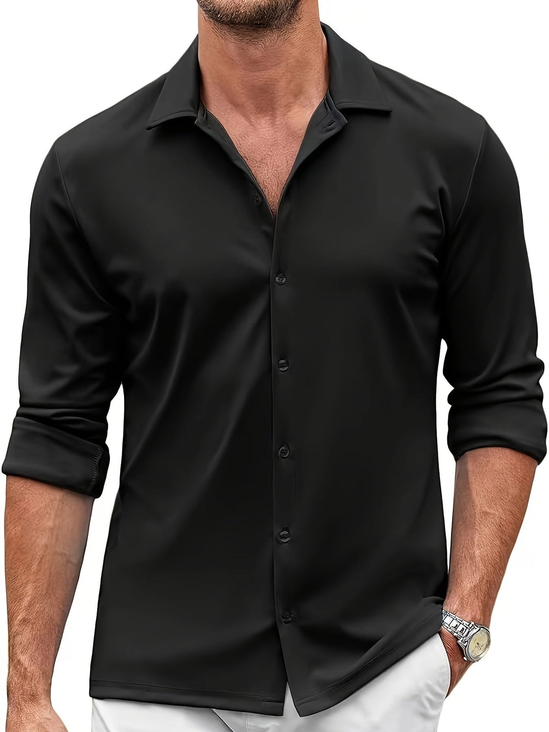Levoire | Chemise Officielle Pour Homme Unie Avec Revers
