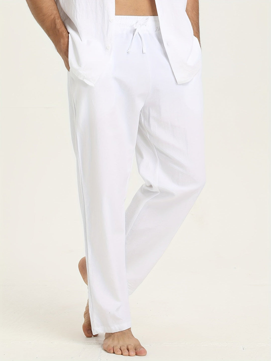 Levoire | Pantalons En Coton Pour Hommes Avec Cordon Et Poches