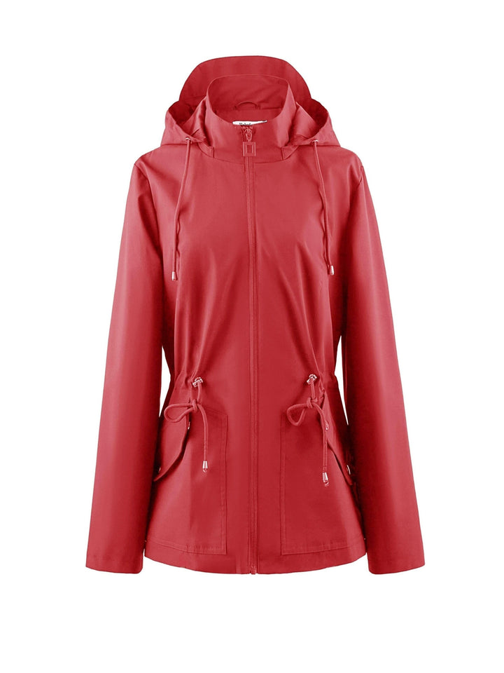 Levoire | Veste De Printemps Et D'Automne À Capuche Imperméable À Taille Empiriques Tammorange-A