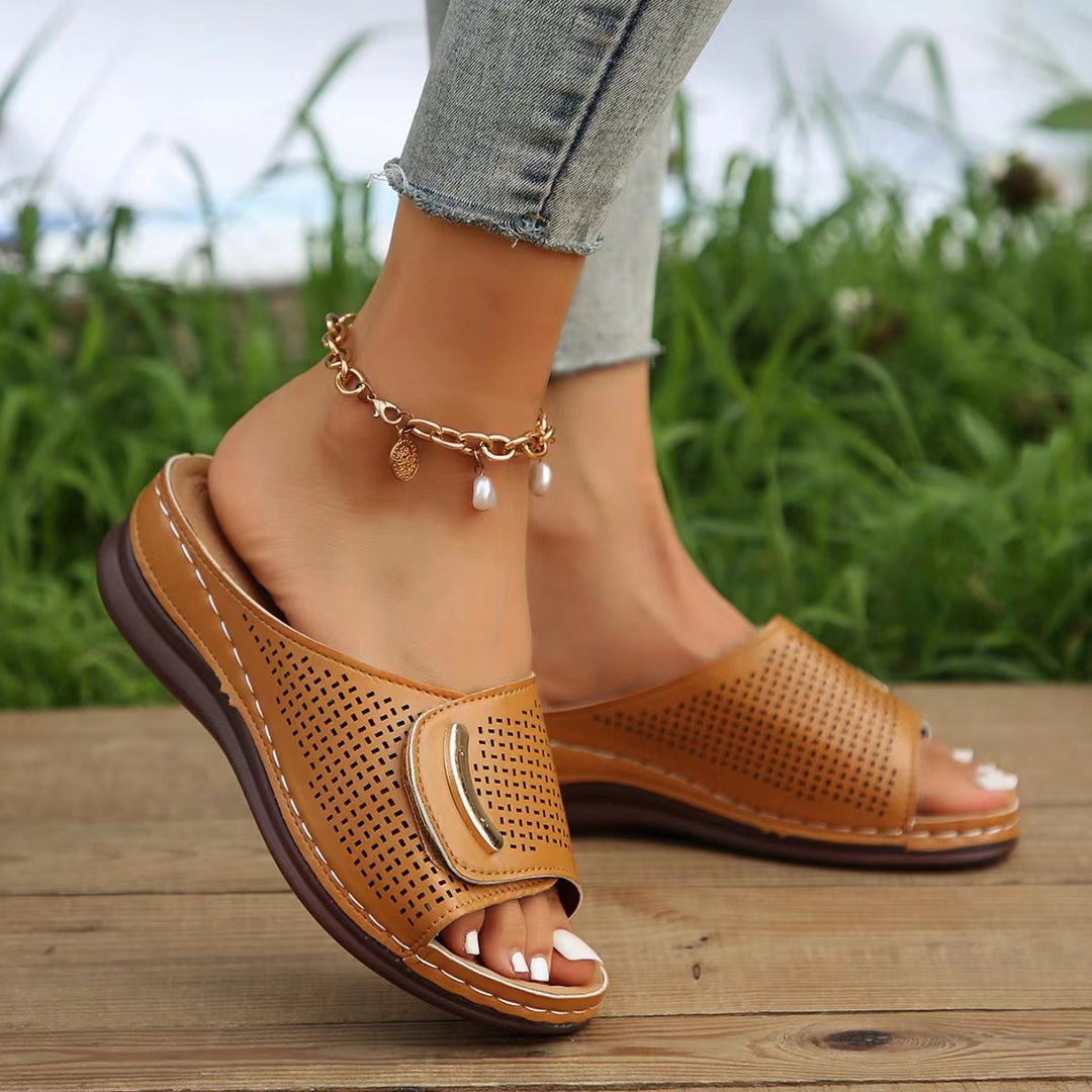 Levoire | Tongs Confortables Avec Semelle Antidérapante Et Design À Bout Ouvert Lumière brune