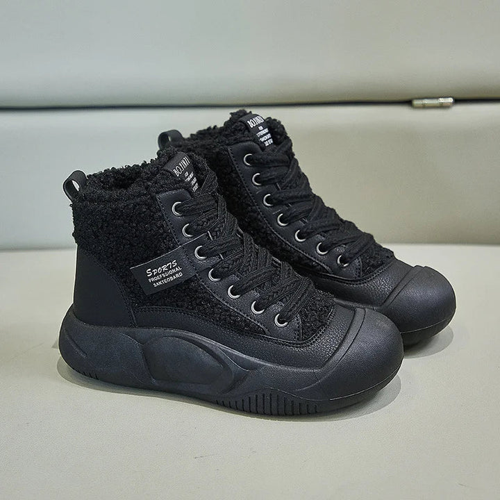 Levoire | Chaussures de cheville en polaire antidérapantes chaudes Noir