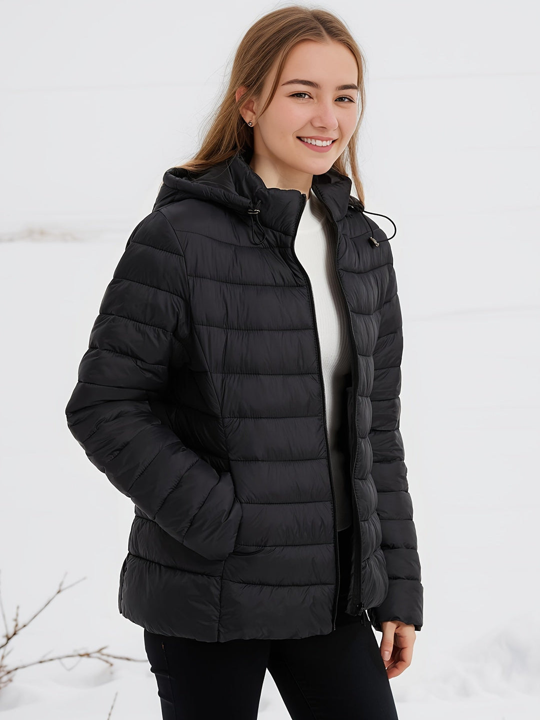 Levoire | Veste Longue À Manches Longues Chaîne À Glissière Capuche