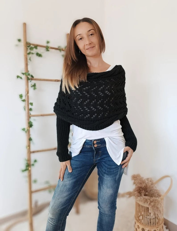 Levoire | Écharpe Élégante En Tricot Noir