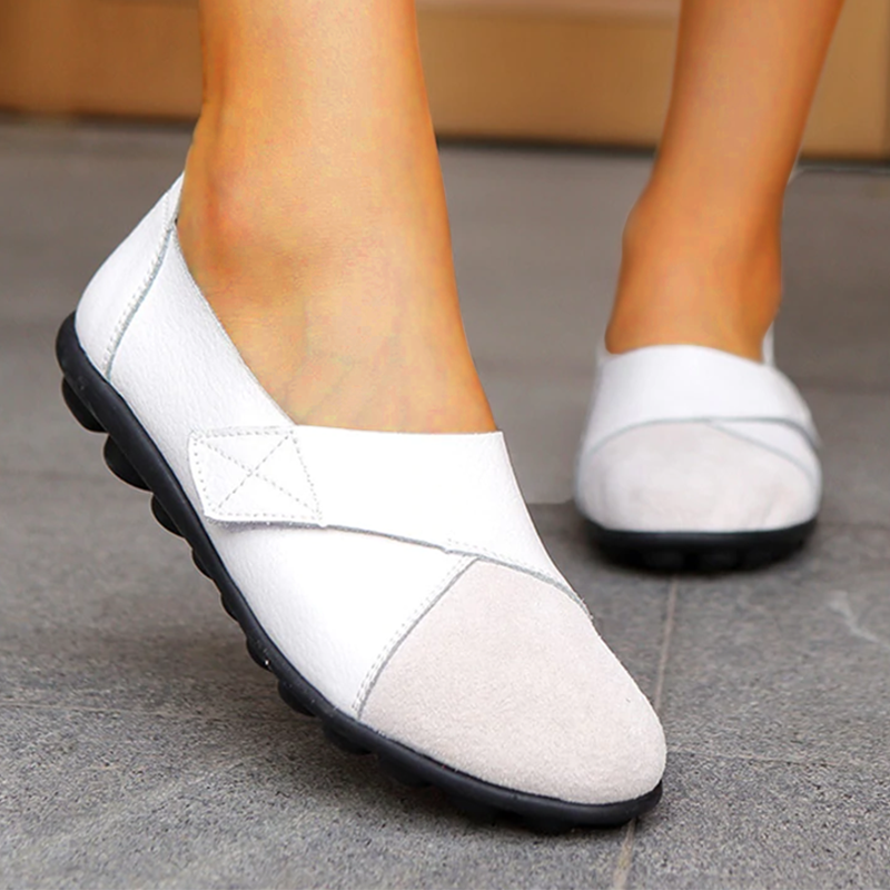Levoire | Mocassin En Cuir Orthopédique À Enfiler Pour Femmes Blanc