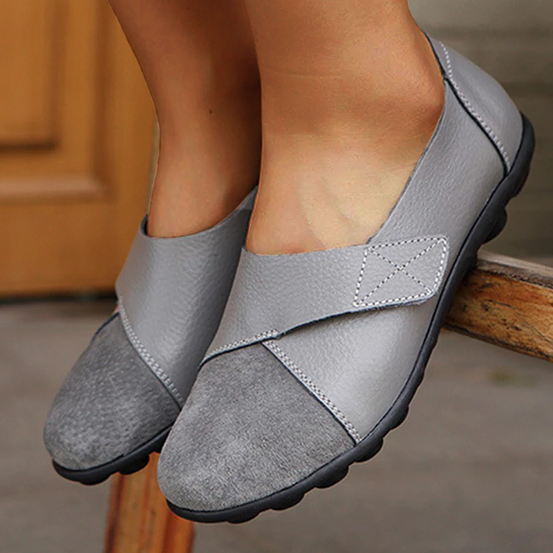 Levoire | Mocassin En Cuir Orthopédique À Enfiler Pour Femmes Gris