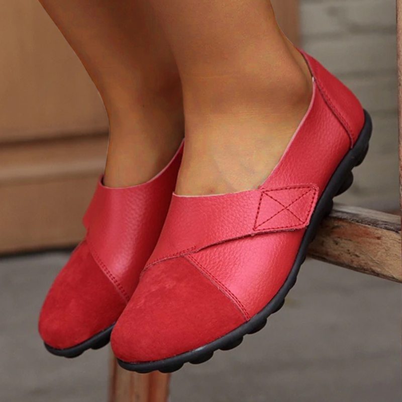 Levoire | Mocassin En Cuir Orthopédique À Enfiler Pour Femmes Rot