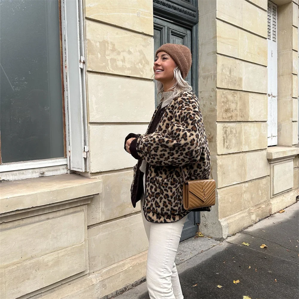 Levoire | Veste À Encolure Ronde Et Motif Léopard