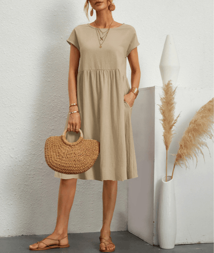 Levoire | Robe Midi En Coton Lin Pour Femmes