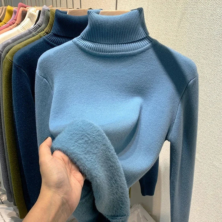 Levoire | Chemise Haute Col En Polaire À Manches Longues Bleu