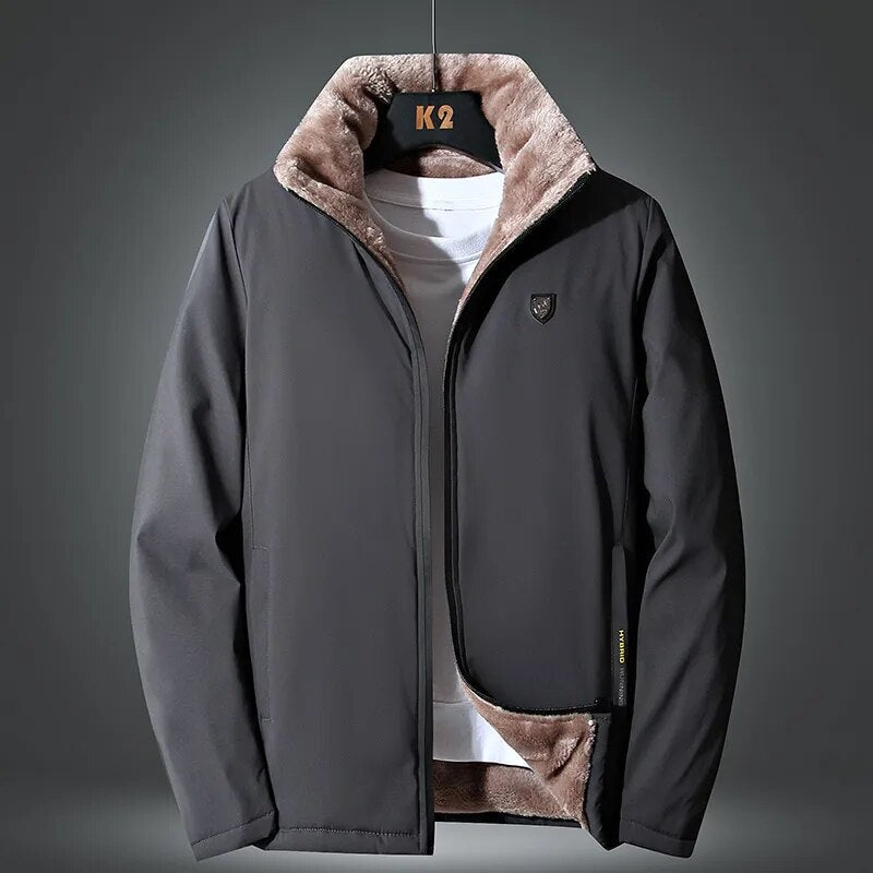 Levoire | Veste En Polaire Pour Hommes Résistante À L'Eau Et Coupe-Vent Avec Col Haut Gris