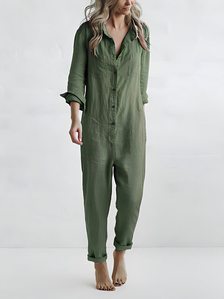 Levoire | Combinaison Femme Lin Vert (encore 6 disponibles)