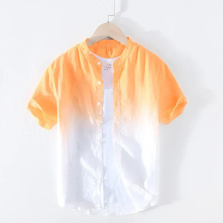Levoire | Chemise En Lin Pour Hommes Decontractee Stylee Orange
