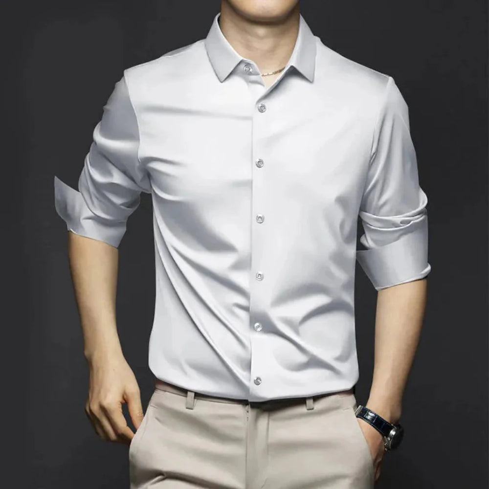 Levoire | Chemise Élégante à Manches Longues Boutonnée Blanc