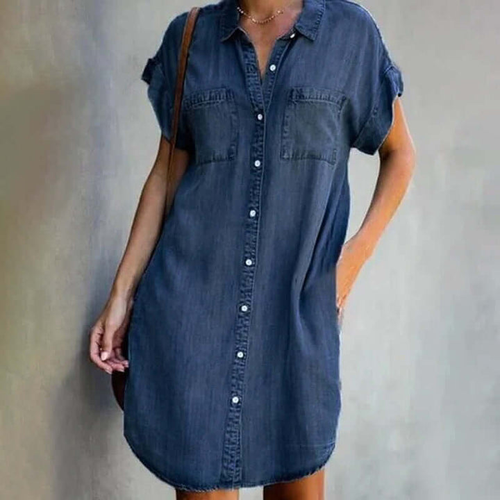 Levoire | Robe En Denim Pour Un Look D'Été Décontracté Bleu foncé