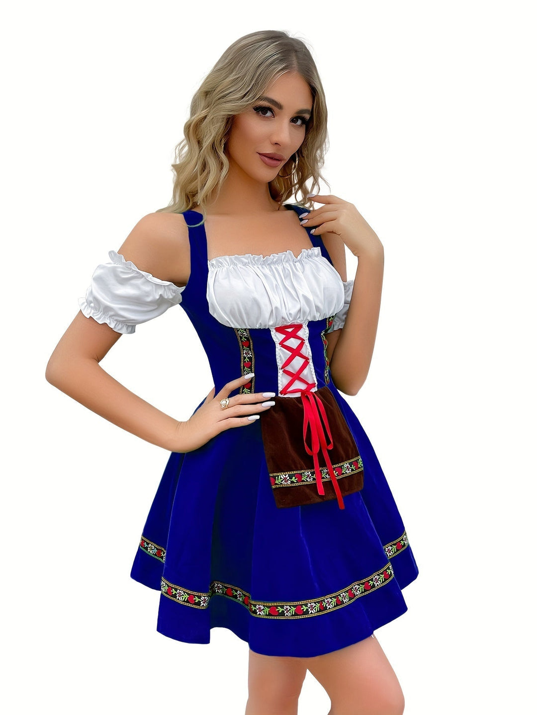 Levoire | Récolte De Vin Robe Dirndl À Épaule Froide Avec Boucle