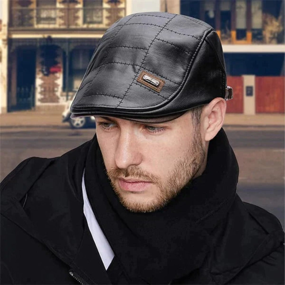 Levoire | Casquette En Cuir Unisexe Stylée Noir