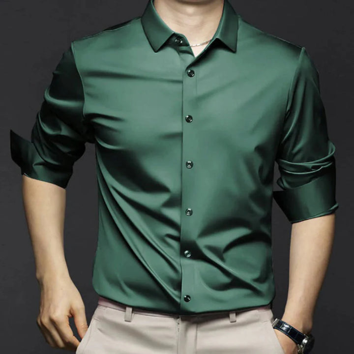 Levoire | Chemise Élégante à Manches Longues Boutonnée Vert