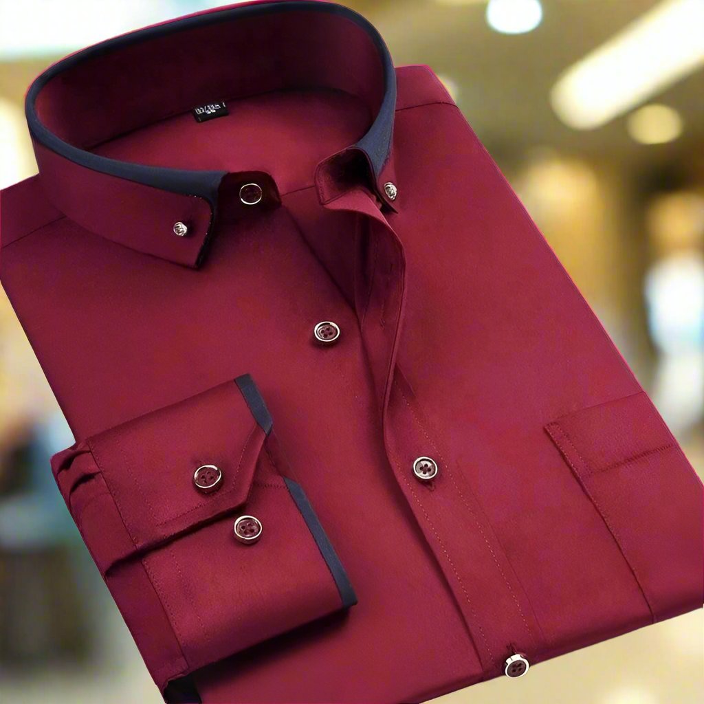 Levoire | Chemise Classique À Manches Longues Rouge