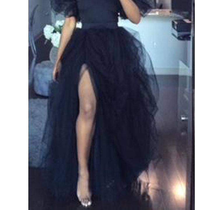 Levoire | Élégant Robe Noir-Blanc-Maille-Mermaid