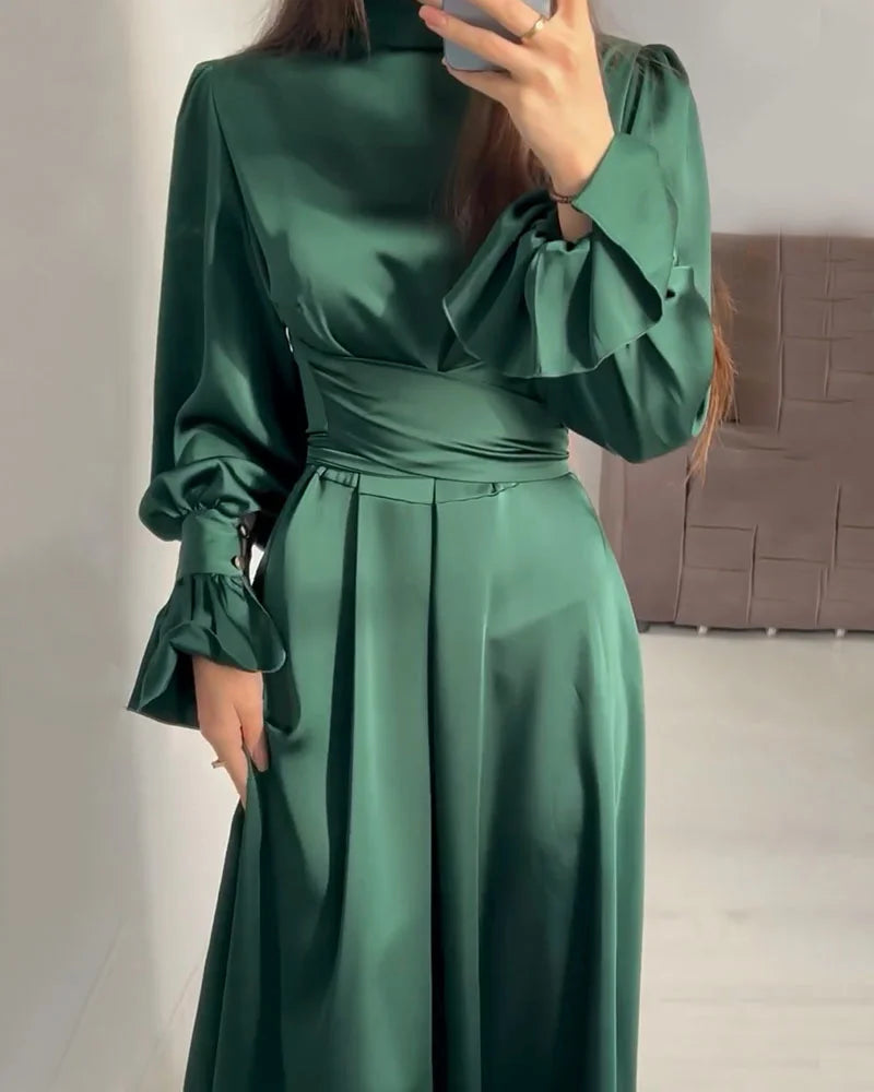 Levoire | Robe Élégante Avec Ceinture De Taille Nouée En Diagonale