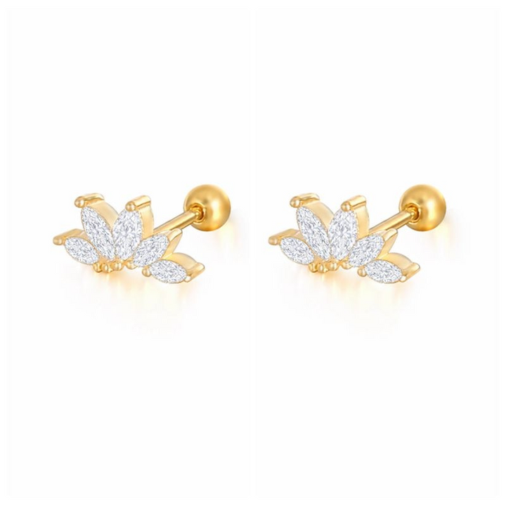 Levoire | Boucles D'Oreilles Studs Kristalline Or Cristal de couronne