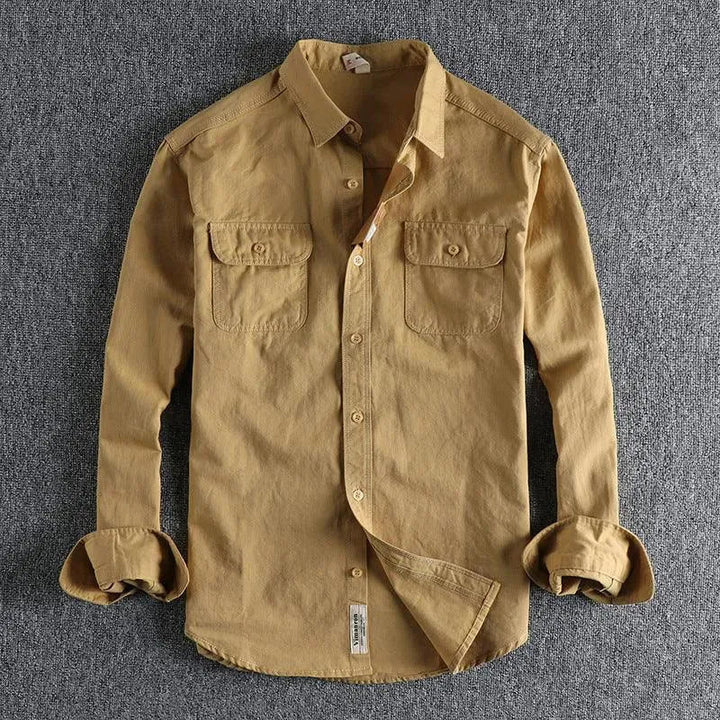 Levoire | Chemise à manches longues pour hommes multicolore Helle Jaune